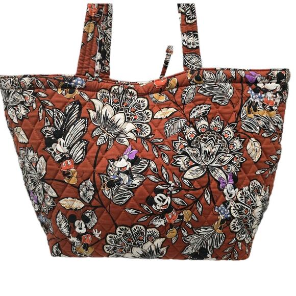 Vera Bradley Mickey & Minnie's Flirty Floral Potter's Clay Small East West Tote - Picture 2 of 14